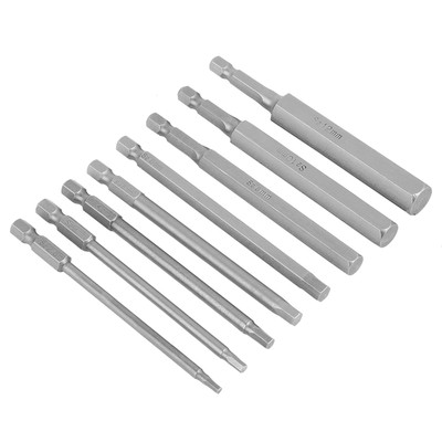8pcs 100mm Length 1/4 Hex Shank Head BST Screwdriver Bit 2.5-12mm Set Kit NY9