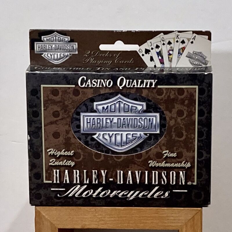 Harley-Davidson Motor Cycles 2 Decks of Playing Cards in Collectible Tin New