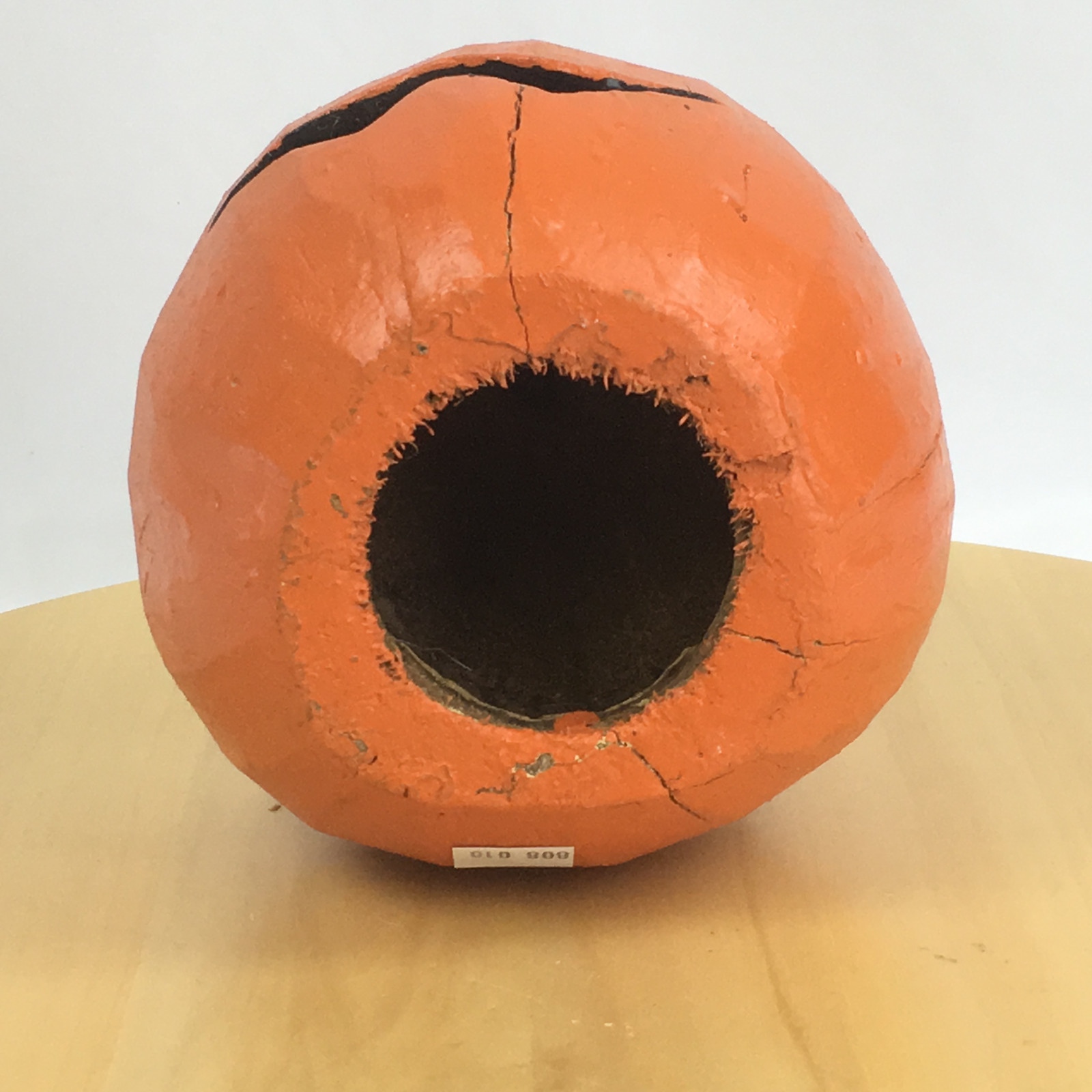 Vintage Rustic Carved Coconut Shell Jack-O-Lantern Farmouse Halloween pumpkin