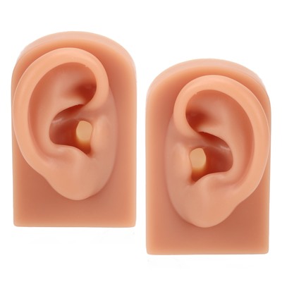 3D Piercing Practice Ear Model Dark Skin Color Soft Silicone Ear Model For E HAO