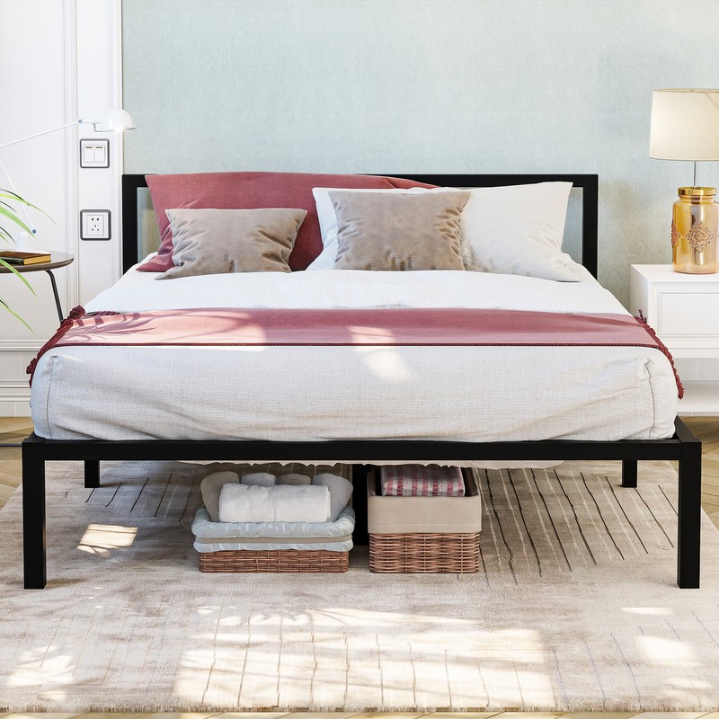 Heavy Duty Metal Platform Mattress Headboard Bedroom