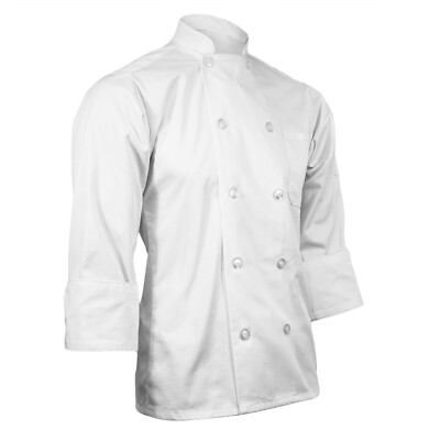 ChefsCloset NIP Long Sleeve Classic 10 Button Chef Coat