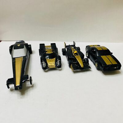 Slot Car Bundle 4 Black Gold Tyco 440 X2, AFX Mega G, AFX Dragster DR-1 HO Scale