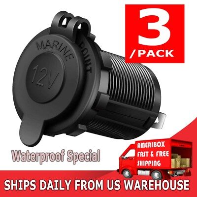 12V Waterproof Car Motorcycle Boat Cigarette Lighter Socket Power Plug Outlet