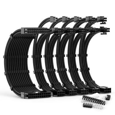 ABNO1 PSU Cable Extension Kit 30CM Length with Two Sets of Cable Combs,1x24Pi...
