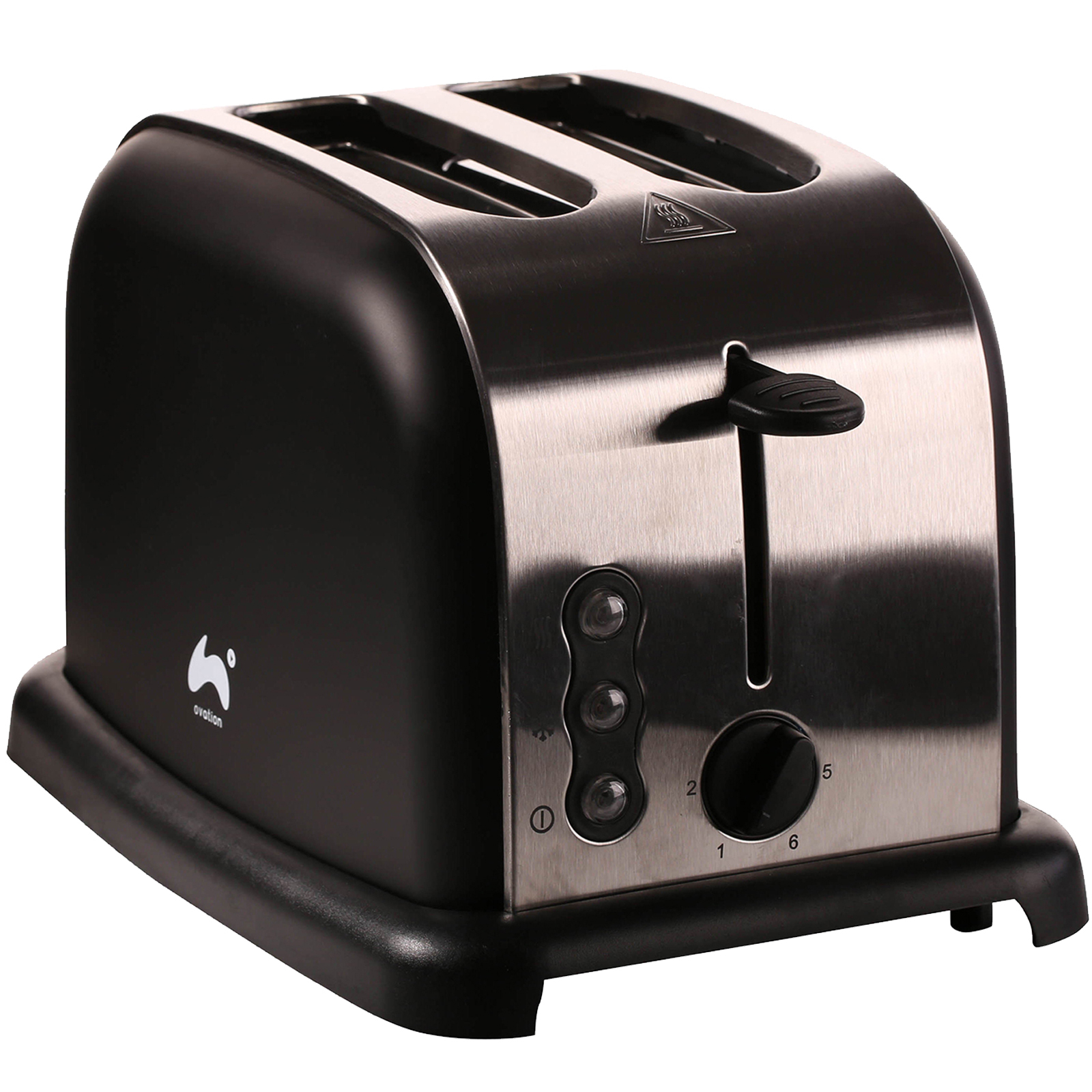 Ovation Black 2 Slice Wide Slot Toaster Fast Quick Toast Defrost Reheat