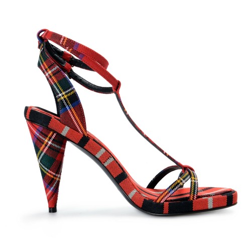 Pre-owned Burberry "london" Women's Canvas Check Ankle Strap High Heels Sandals Shoes In Multicolor