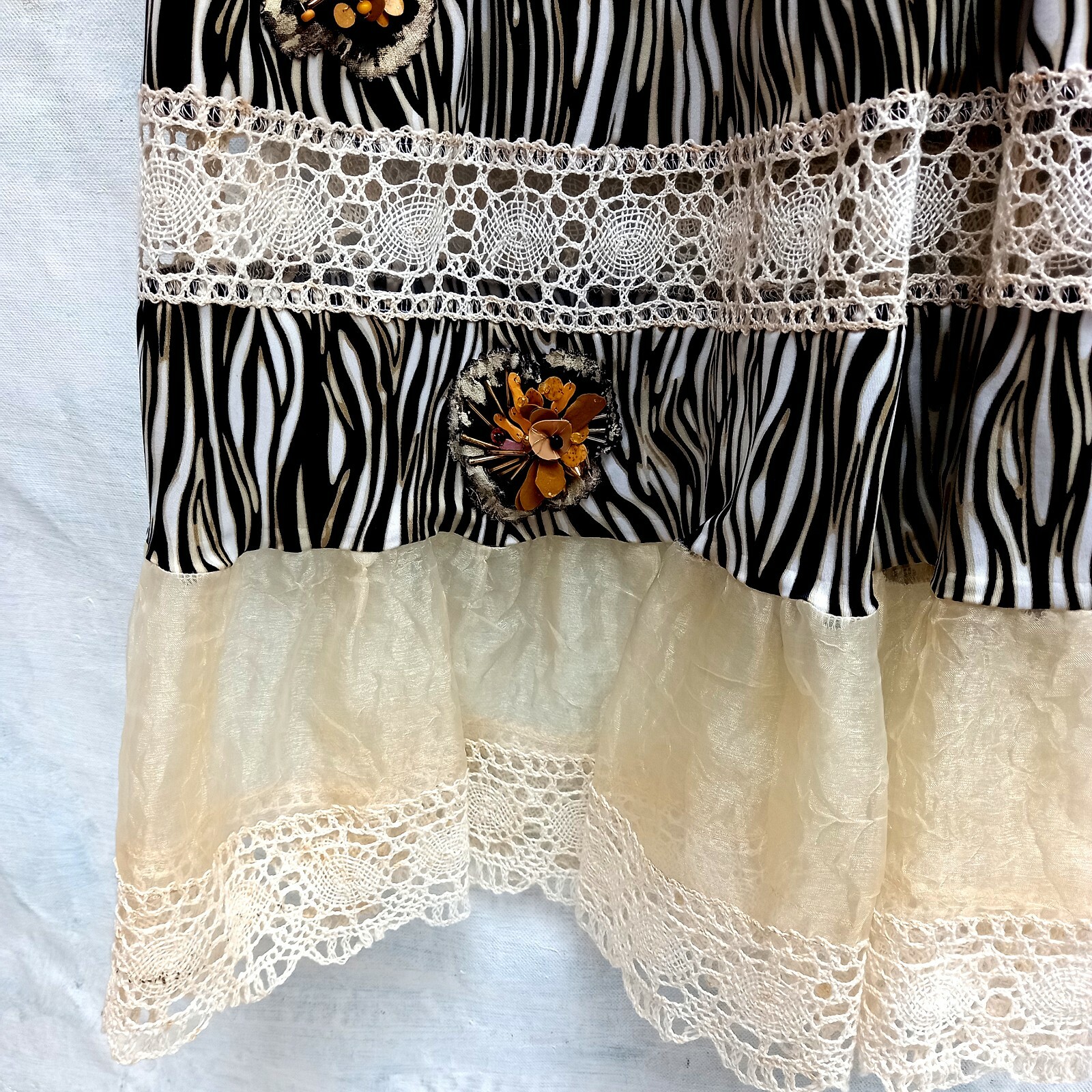 Pre-owned Amira Di Transilvania Women Clothing Summer Dress Fashion Brand Embroidered Black White Animal Print 1