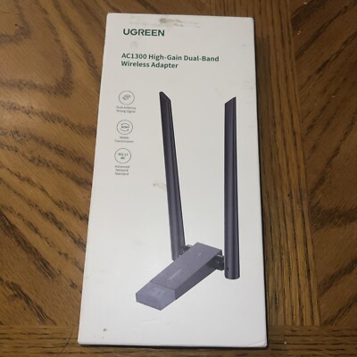 UGREEN AC1300 USB WiFi Adapter for Desktop PC Laptop High Gain Dual Antennas W