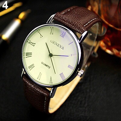 GENEVAS Citizen Eco-Drive Mens Roman Numerals Calendar Silver Fashion Watch