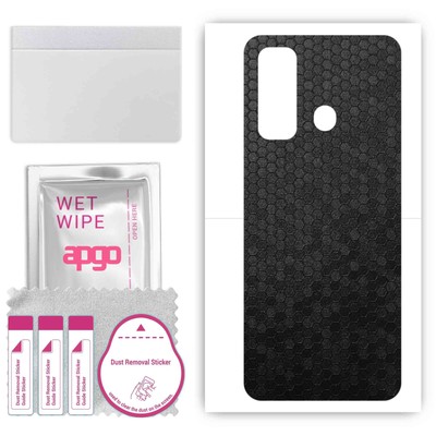 apgo Back Skin Wrap Sticker for Tecno Spark 7 P, Black Honeycomb