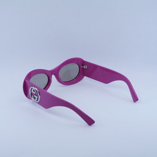 Pre-owned Gucci Gg1696s 004 Shiny Fuchsia/light Grey 51-20-140 Sunglasses Authentic In Gray
