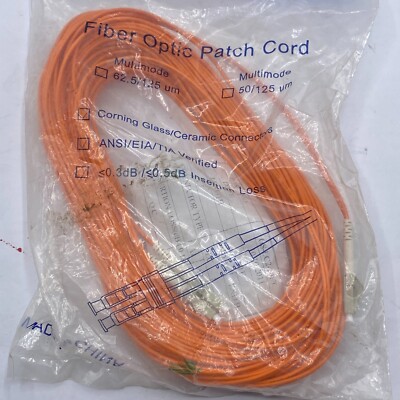CP Technologies Fiber Optic Patch Cord 50FT P/N: GS-LC2-50FT 10G NEW CRDB