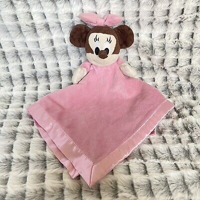 Disney Baby Minnie Mouse Pink Lovey Security Blanket Plush Stuffed Animal Toy