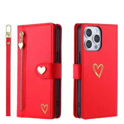 For iPhone 16 15 Pro Max 14 13 12 11 XS XR 8 Leather Card Wallet Case Flip Cover