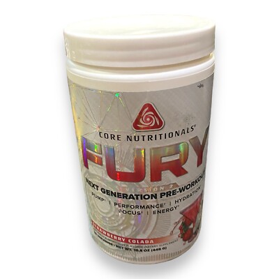 Core Nutritionals FURY Pre Workout Energy Focus Power 20 Serv Strawberry Colada