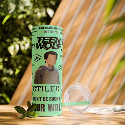 Stiles Void Quotes Gift for Teen Wolf Fan Skinny Tumbler with Straw 20oz