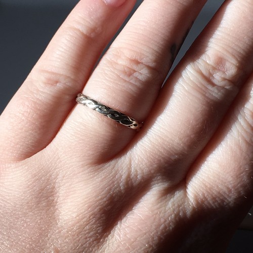 Vintage Sterling Silver Thumb Ring Size 9.5 Unisex Rope Band Stacking Simple