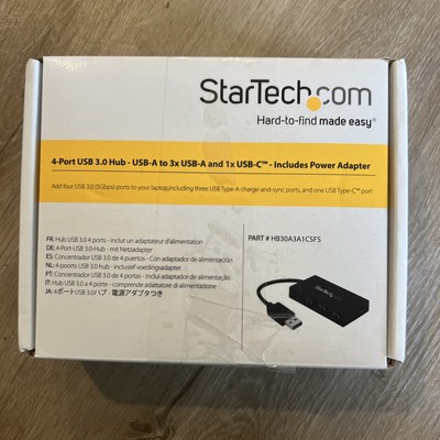 StarTech HB30A3A1CSFS 4 Port USB Hub -USB 3.0 - USB A to 3 x USB  A - 1x USB C