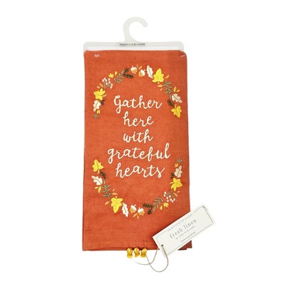 Primitives by Kathy Kitchen Towel 20x26 inch Burnt Orange Gather Here NWT