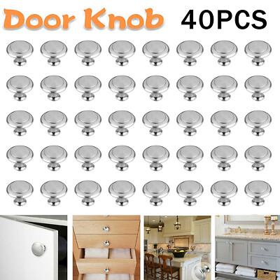 40X Stainless Steel Cabinet Knobs Door Handles Cupboard Drawer Kitchen Pulls USA