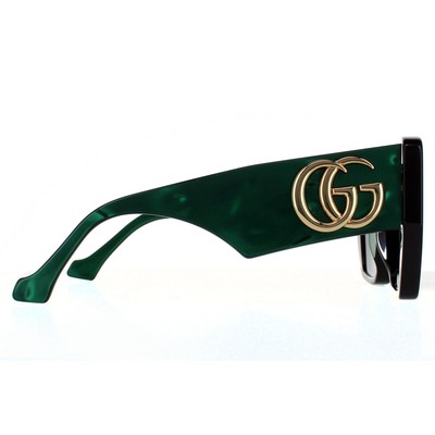 Pre-owned Gucci Sunglasses Gg0956s 001 Black And Green Swirl Green