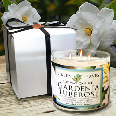 Scented Candle- Gardenia Tuberose Soy Candle - Floral Scented Candle   Organic
