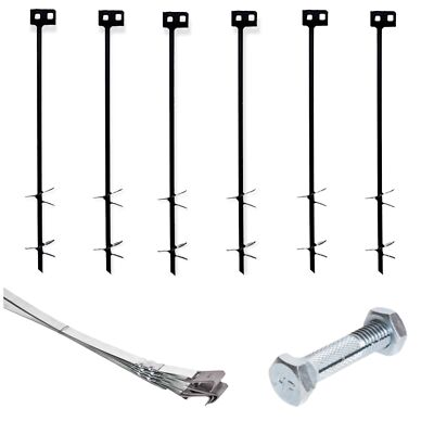 Mobile Home Part Set of 6 Auger Anchors, 8’ Tie Down Strap, & Bolts