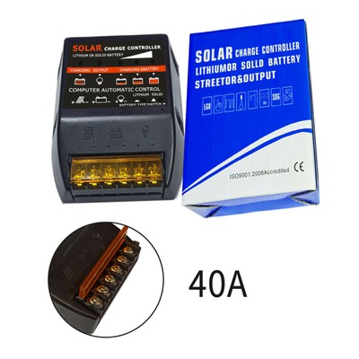 Solar Charge Controller PWM 12V Build In Timer Battery Control Adapter Black