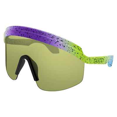 Pre-owned Gucci Gg1477s 001 Violet Shaded Green/light Green Purple Sunglasses Authentic