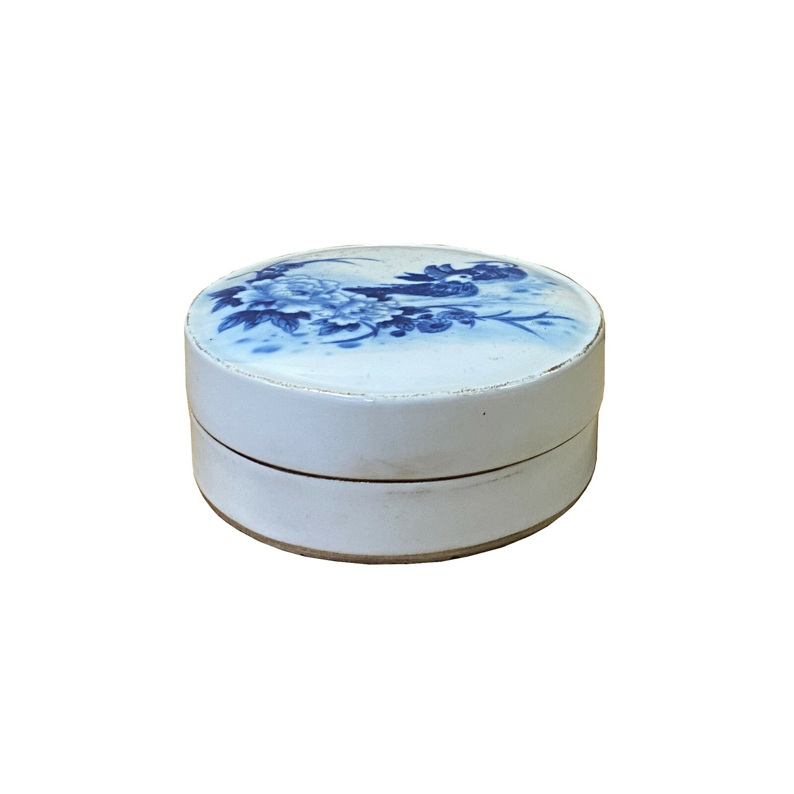 Chinese Blue White Porcelain Graphic Accent Round Box Display ws2005S Chinese Blue White Porcelain Graphic Accent Round Box Display ws2005S