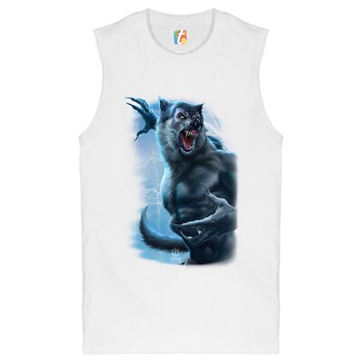 Roaring Werewolf Muscle Shirt Halloween Horror Scary Gothic Monster Men's