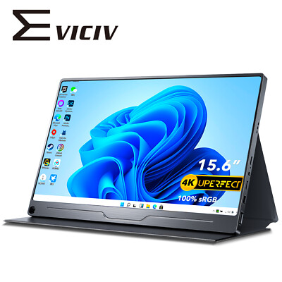4K/1080P Portable Monitor 15.6'' USB C HDMI LCD IPS Display HDR FreeSyn w/VESA 