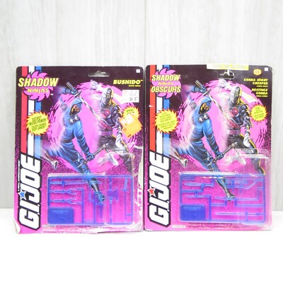 BUSHIDO & NIGHT CREEPER VINTAGE 1993 GI JOE SHADOW NINJAS BLISTER PACK + WEAPONS