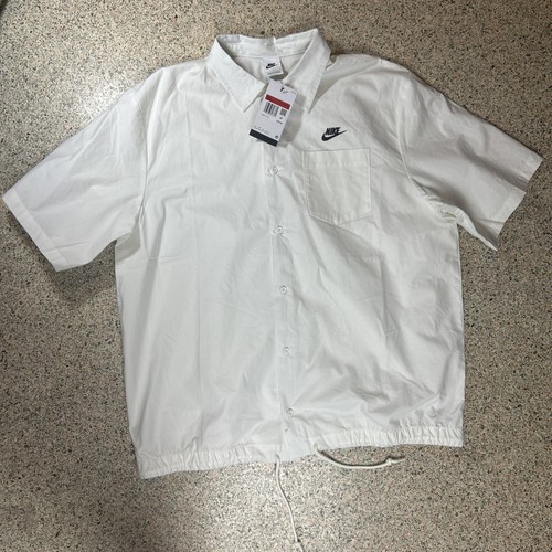 Nike Club Oxford Short-Sleeve Button-Up Shirt White FN3902