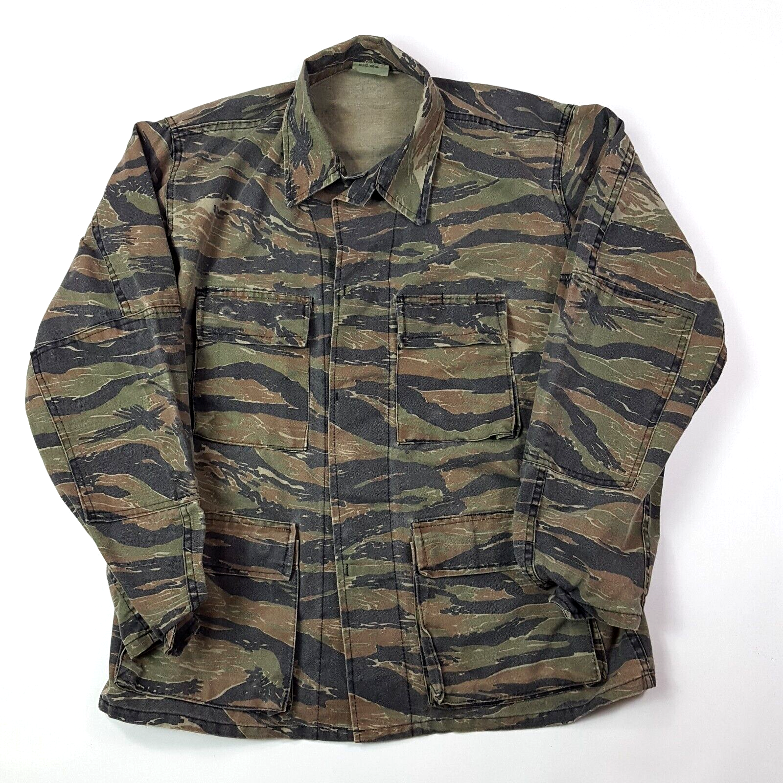 VTG Tigerstripe Camo Mens Size M/L Army Military Button