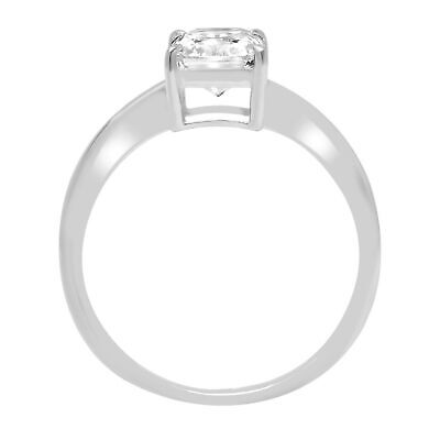 Pre-owned Pucci 1ct Radiant Cut Synthetic Moissanite Wedding Bridal Promise Ring 14k White Gold In White/colorless