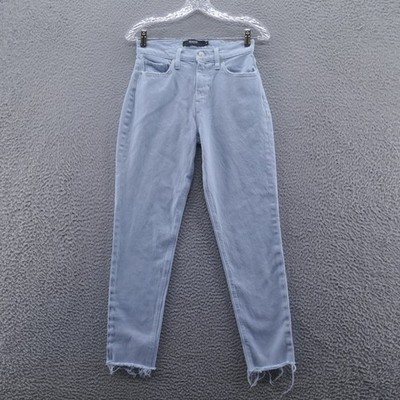 Hudson Los Angeles Womens High Rise Skinny Raw Hem Jeans Light Blue Size 25