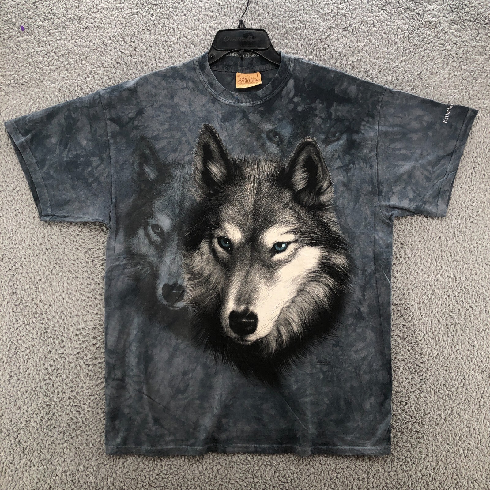 T-shirt Vintage The Mountain Femme XL - Loup Amérindien Tie-dye Violet