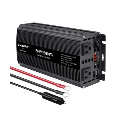 LVYUAN 1500W Power Inverter with LED Display, Dual AC Outlets and Dual USB Ch...