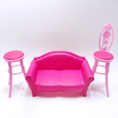 Barbie Glam Vacation Beach House Sofa and 2 Stools 2009 Repl