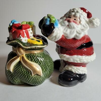 Fitz And Floyd Salt & Pepper Shakers ''Gifts From Santa'' 2005