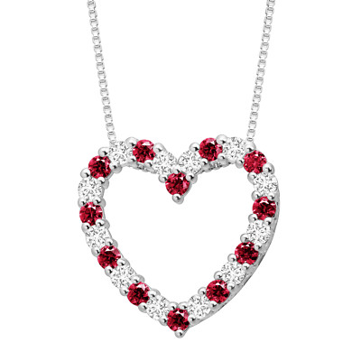 Finecraft Open Heart Pendant with Cubic Zirconia in Sterling Silver