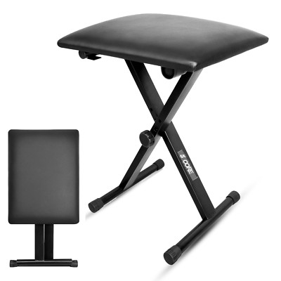 5Core Keyboard Bench X Style Piano Stool Padded Adjustable Keyboards Chair Black