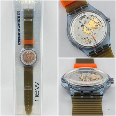 Swatch Automatic SAN100 Blue Matic 1991 – Vintage Skeleton Dial NOS