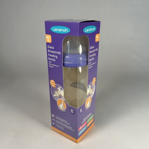 NEW in Box Lansinoh Glass Feeding Bottle 240ml, 8oz For Babies Toddlers Medium M