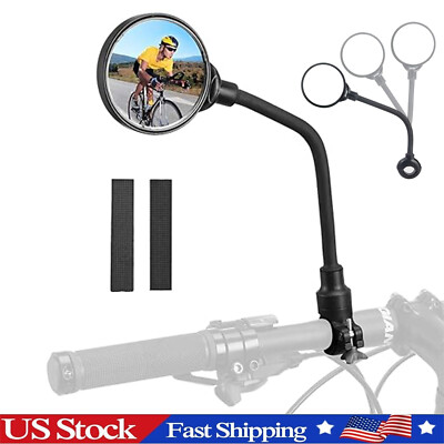 Flexible Bike Rear View Mirror MTB Road Bicycle Handlebar Rearview Convex Mirror