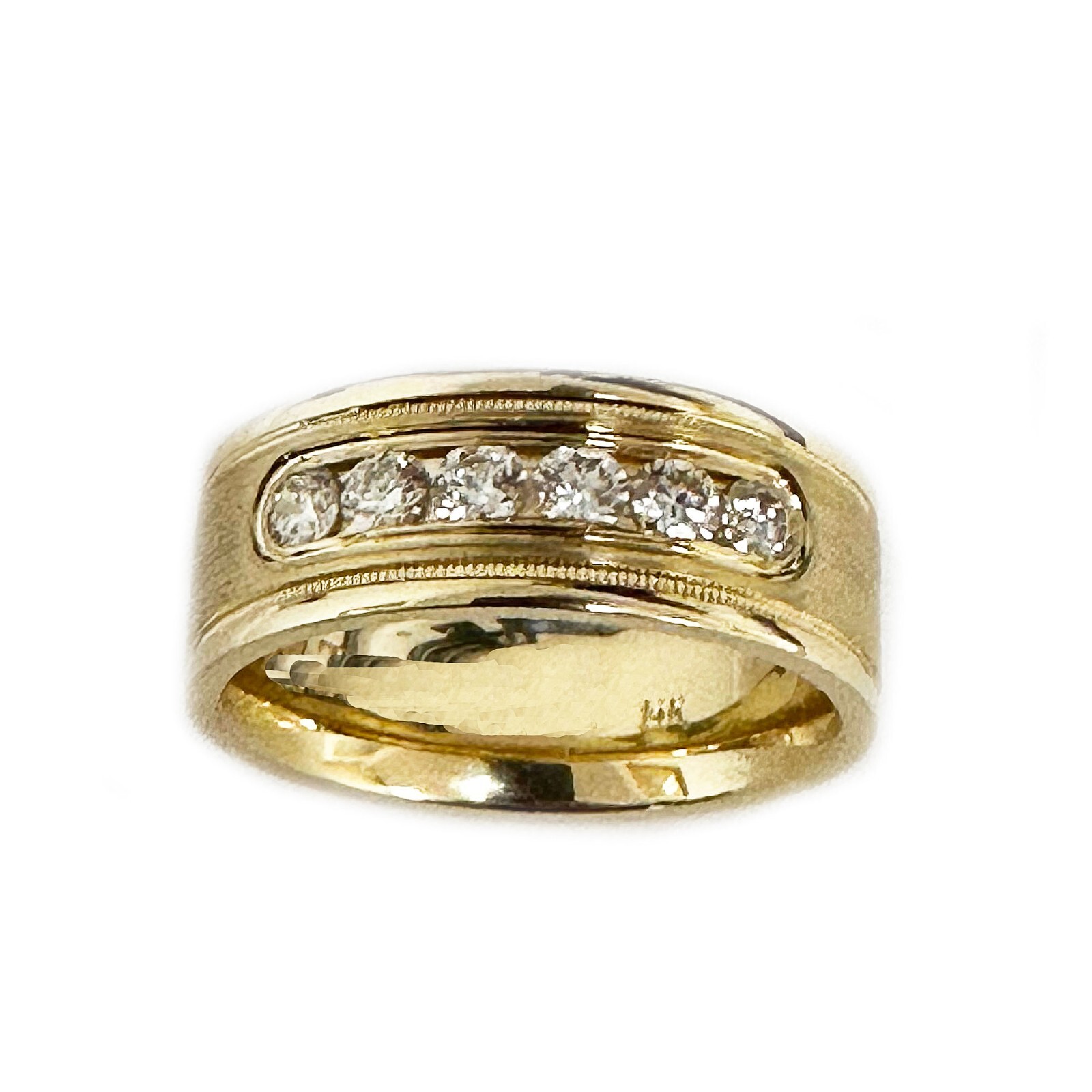 Pre-owned Handmade Men's 14k Solid Yellow Gold Round Cut Natural Diamonds Ring Band Channel 0.50ctw In White