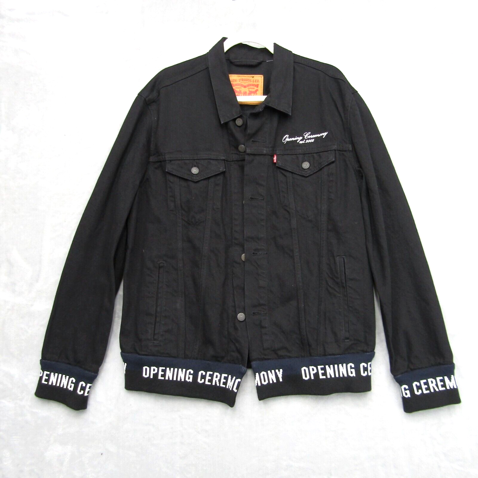 Levi’s opening ceremony trucker jacket Levi's X Opening Ceremony Trucker Black Denim Collaboration