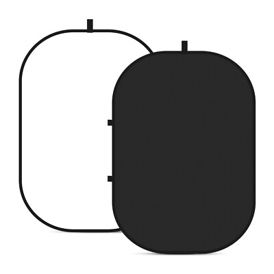 Neewer Black White Double Sided Pop Out Collapsible Muslin Backdrop Background